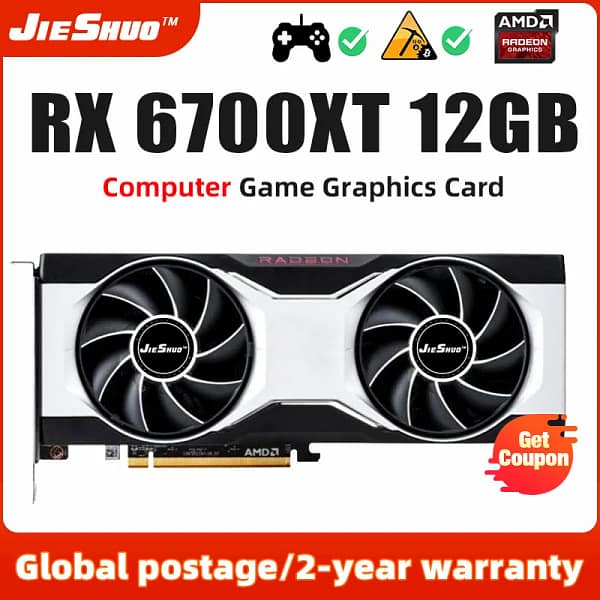 JIESHUO AMD RX 6700XT 12G Video Graphics Card GPU Gddr6 192-Bit rx6700xt 12gb Supports Computer Desktop Games Office RX6700 XT - Image 9