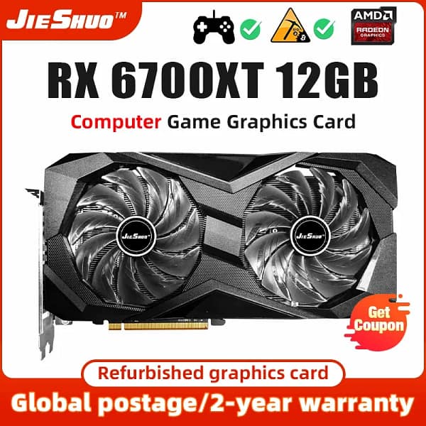 JIESHUO AMD RX 6700XT 12G Video Graphics Card GPU Gddr6 192-Bit rx6700xt 12gb Supports Computer Desktop Games Office RX6700 XT - Image 8