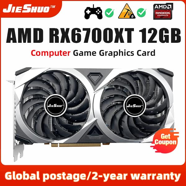 JIESHUO AMD RX 6700XT 12G Video Graphics Card GPU Gddr6 192-Bit rx6700xt 12gb Supports Computer Desktop Games Office RX6700 XT - Image 7